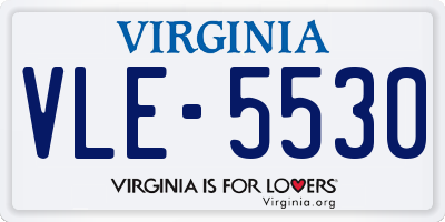 VA license plate VLE5530