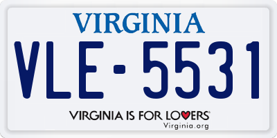 VA license plate VLE5531