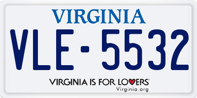 VA license plate VLE5532
