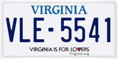 VA license plate VLE5541
