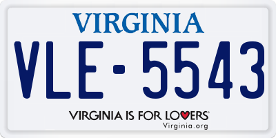 VA license plate VLE5543