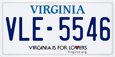 VA license plate VLE5546