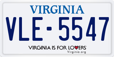 VA license plate VLE5547