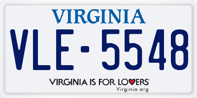 VA license plate VLE5548