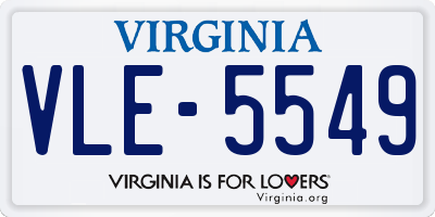 VA license plate VLE5549