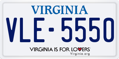 VA license plate VLE5550