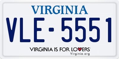 VA license plate VLE5551