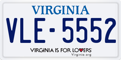 VA license plate VLE5552