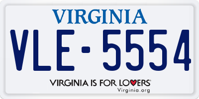 VA license plate VLE5554