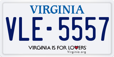 VA license plate VLE5557