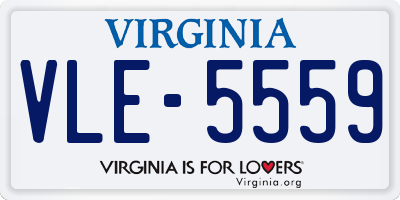 VA license plate VLE5559