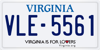 VA license plate VLE5561