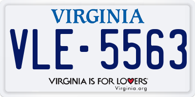 VA license plate VLE5563