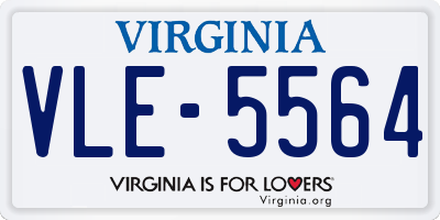 VA license plate VLE5564