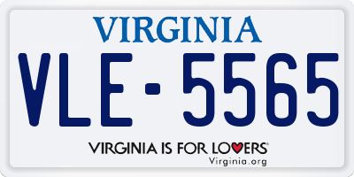 VA license plate VLE5565