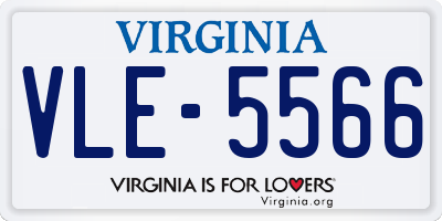 VA license plate VLE5566