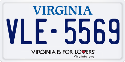 VA license plate VLE5569