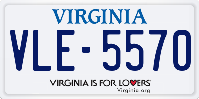 VA license plate VLE5570