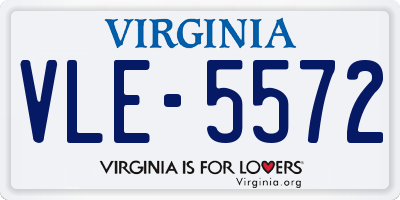 VA license plate VLE5572