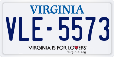VA license plate VLE5573