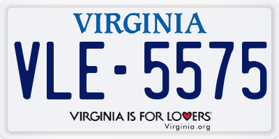 VA license plate VLE5575