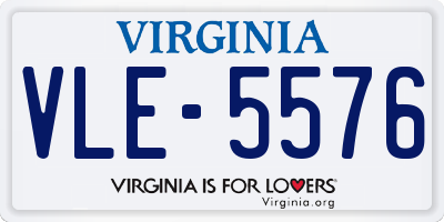 VA license plate VLE5576