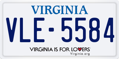 VA license plate VLE5584