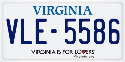 VA license plate VLE5586