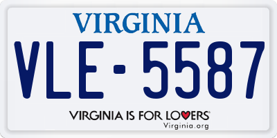 VA license plate VLE5587