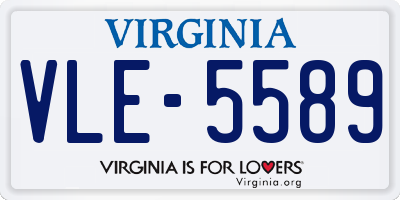 VA license plate VLE5589