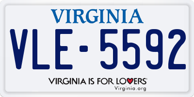 VA license plate VLE5592
