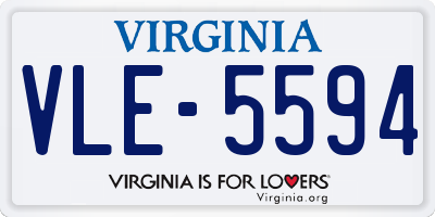 VA license plate VLE5594