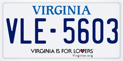 VA license plate VLE5603
