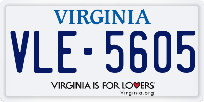 VA license plate VLE5605