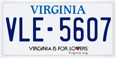 VA license plate VLE5607