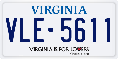 VA license plate VLE5611