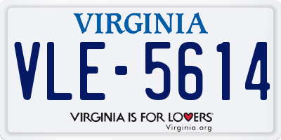 VA license plate VLE5614