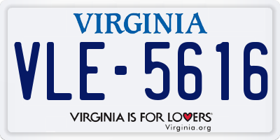 VA license plate VLE5616