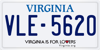 VA license plate VLE5620