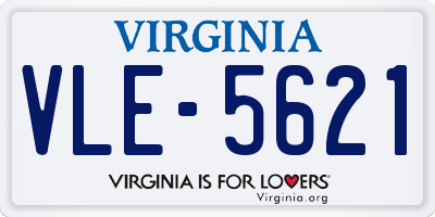 VA license plate VLE5621