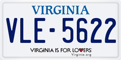 VA license plate VLE5622