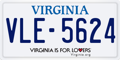 VA license plate VLE5624