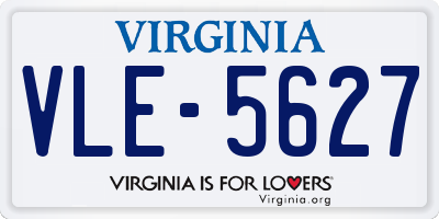 VA license plate VLE5627