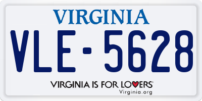 VA license plate VLE5628