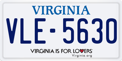 VA license plate VLE5630