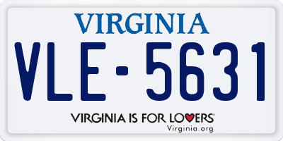 VA license plate VLE5631