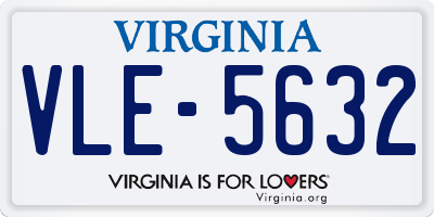 VA license plate VLE5632