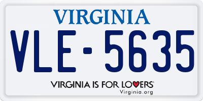 VA license plate VLE5635