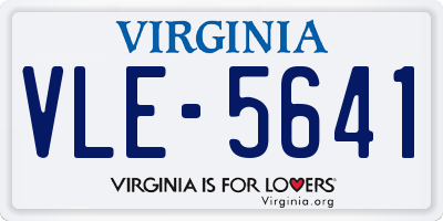 VA license plate VLE5641