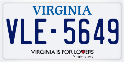 VA license plate VLE5649